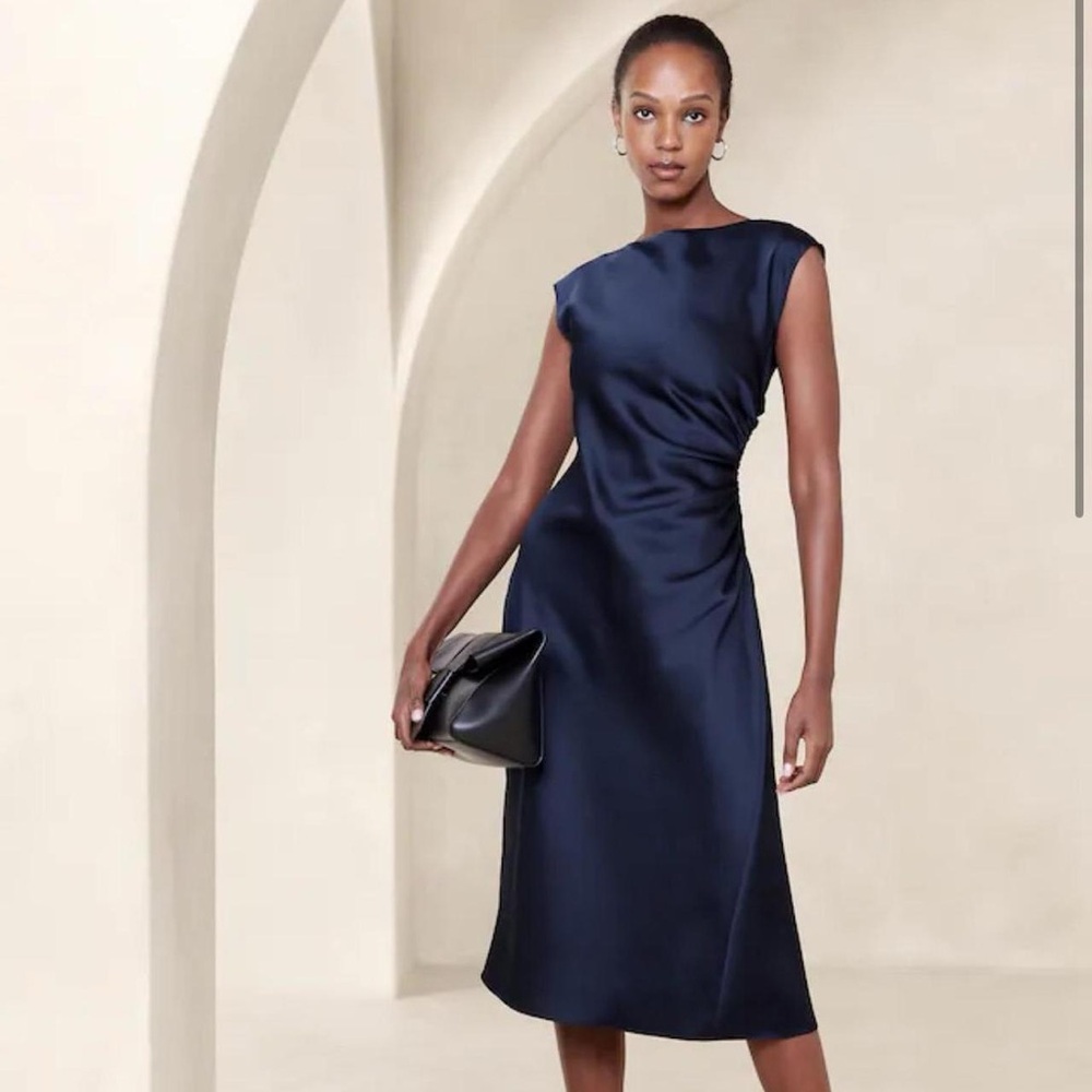 Satin Midi Dress - Banana Republic